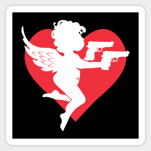 Valentine Cupid Pistols Valentine's Day Gift Sticker